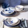 Hermia Juego de Cena de Porcelana 14 Piezas Azul y Blanco